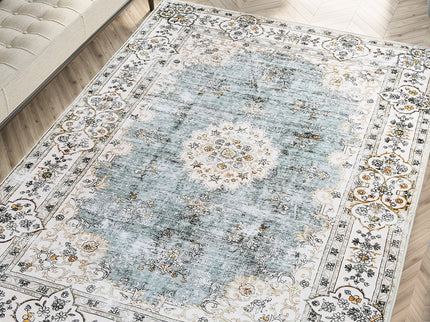 Marlow Floor Rug Short Pile Washable Vintage Carpet Soft Plush Non Slip 80x120-1910112211251105799