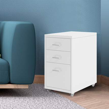 Levede 3 Drawer Office Drawers Cabinet White-1973193873249406982