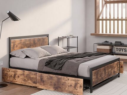 Levede Queen Bed Frame Industrial Mattress-1942353322489024519