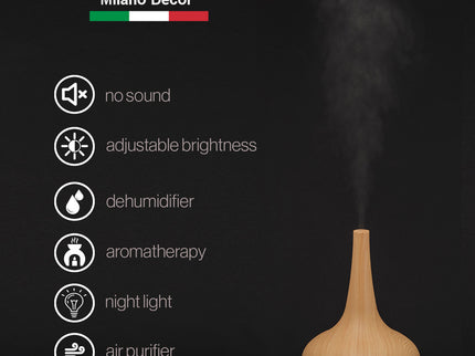 Milano Decor Ultrasonic Aroma Diffuser - Light Wood Grain-1889884789260029955