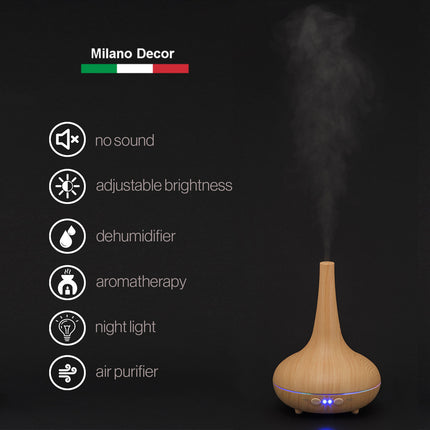 Milano Decor Ultrasonic Aroma Diffuser - Light Wood Grain-1951134804951044099