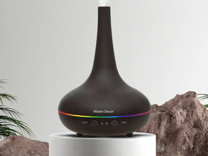 Milano Decor Ultrasonic Aroma Diffuser - Dark Wood Grain Color-1917365865528037376