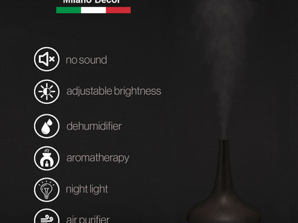 Milano Decor Ultrasonic Aroma Diffuser - Dark Wood Grain Color-1917365865528037379