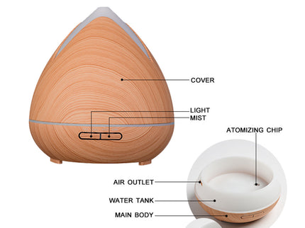 PureSpa Ultrasonic Diffuser  - Light Wood-1917365865670643714