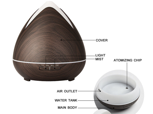 PureSpa Ultrasonic Diffuser  - Dark Wood-1951134805995425794