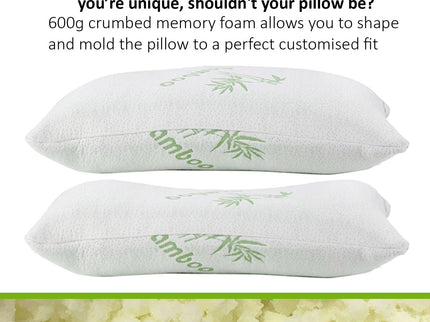 ROYAL COMFORT BAMBOO COVERED MEMORY FOAM PILLOW - 2PK-1899951211533176834