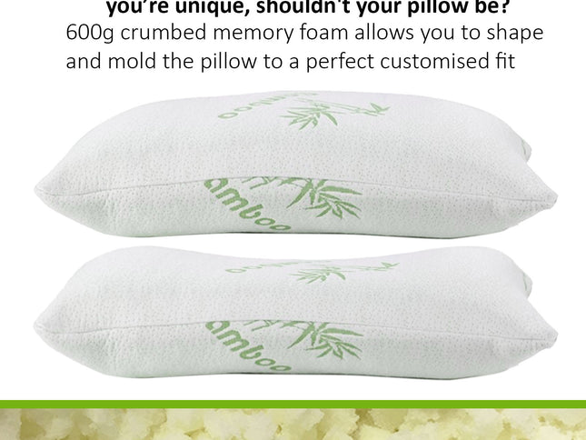 ROYAL COMFORT BAMBOO COVERED MEMORY FOAM PILLOW - 2PK-1951134817148080130