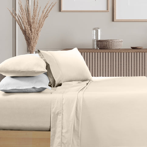 Renee Taylor 1500 Thread count Cotton Blend Sheet sets King Ivory-1889884864510038017