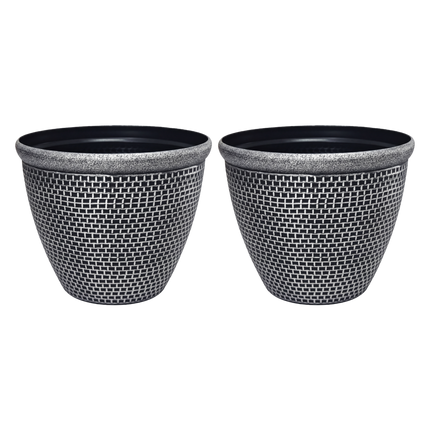 Toque Plastic Plant Pots 36cm Outdoor Garden Planter 2 Pcs With Drainage Holes-2050059017677574152