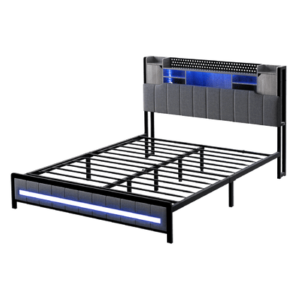 Levede Queen Bed Frame with Storage Headboard RGB LED-1973193510035263496