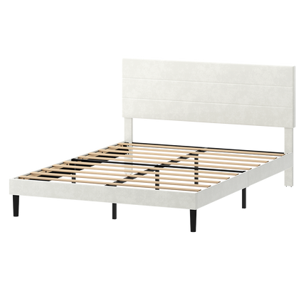 Levede Queen Bed Frame Upholstered Adjustable Headboard Platform Mattress Base-2065254299683917832