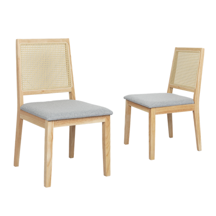 Levede 2x Rattan Dining Chair Solid Wood Lounge-1975420338695180296