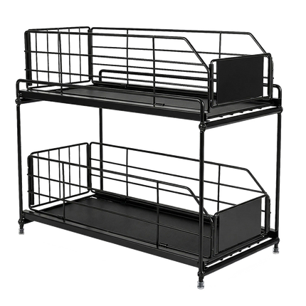 Toque 2 Tier Pull Out Cabinet Organizer Sliding Kitchen Storage Rack Under Sink-2050059016155041800