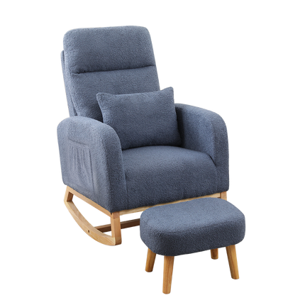 Levede Rocking Chair Ottoman Footrest With Side Pocket-1973193518579060744