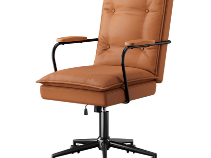 LEVEDE Ergonomic Office Chair Computer PU Brown-1910149778990305288