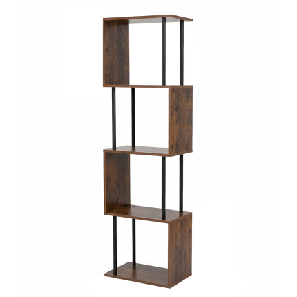 Levede Bookshelf 5 Tier Display Shelf Bookcase Storage Rack S-Shaped Anti-Tip-2050056772479225865