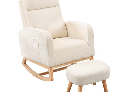 Levede Rocking Chair Ottoman Footrest With Side Pocket-1954802459419480072