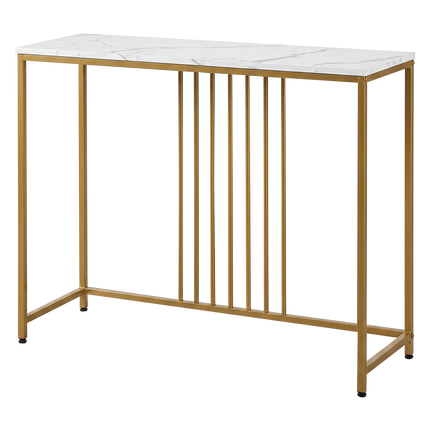 Levede Hallway Table Narrow Console Marble Effect Tabletop Adjustable Foot Pads-2050059016528334857