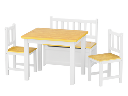 Bopeep Kids Table and Chairs Set Wooden Study Play 4PCS-1954802474309259272