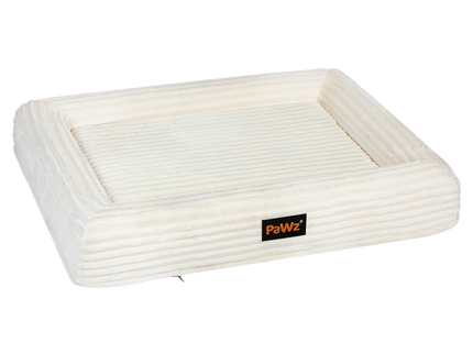 Pawz L Size Orthopedic Dog Bed with Corduroy Removable Cover Waterproof Washable Beige-1954802488926408710