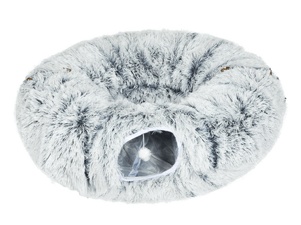 Pawz Cat Tunnel Foldable Fluffy Plush Play Tube Grey-1910112275881136136