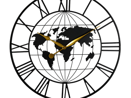 Yezi 60cm Large Wall Clock Roman Numeral Home Black-1910112274266329096
