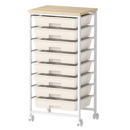 Levede 8 Drawers Storage Trolley Utility Cart Plastic Mobile Organiser Unit-2029334094093094919