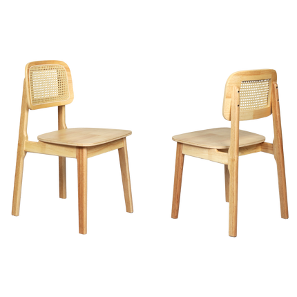 Levede 4x Rattan Dining Chair Wooden Kitchen Chair-2006733383874514952