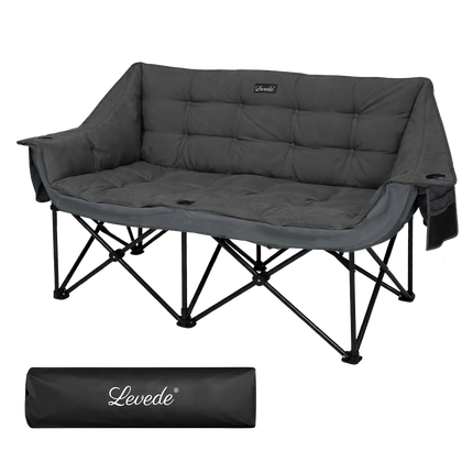 Levede Double Camping Chair Folding Outdoor Portable Fishing Picnic Travel Seat-2050056782503612424