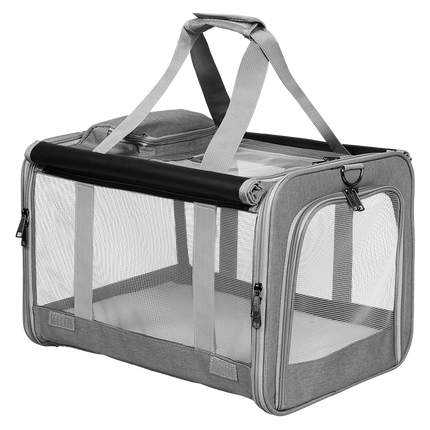 Pawz 3 in 1 Pet Soft Crate Dog Cat Carrier L Size Grey-1973193524862128136