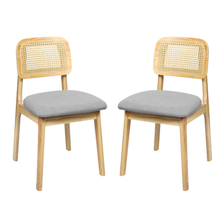 Levede Dining Chair Wood Rattan Armless Natural x6-2006732736869568520