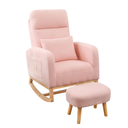Levede Rocking Chair Ottoman Footrest With Side Pocket-1954802459775995912