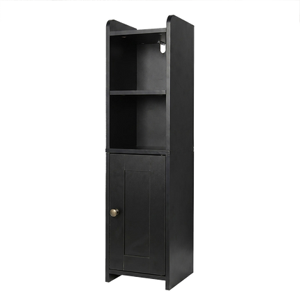 Levede Bathroom Cabinet Storage Slim Organiser Paper Holder Corner 78.5cm Black-2061251856520318985