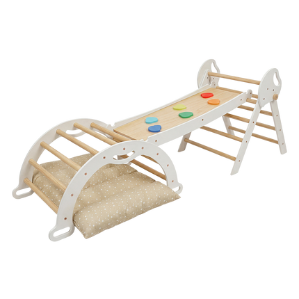 BoPeep Kids Climbing Toys Sets Toddler Toys Triangle Arch Climber Indoor White-2050059014536040456