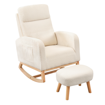 Levede Rocking Chair Ottoman Footrest With Side Pocket-1910112281014964232
