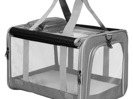 Pawz 3 in 1 Pet Soft Crate Dog Cat Carrier M Size Grey-1910112289076416520