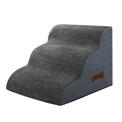 Pawz 3 Steps Pet Stairs Dog Ramp High Density Foam Grey-1954802479787020290