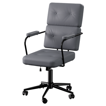 LEVEDE Ergonomic Office Chair Computer PU Grey-1954802475525607432