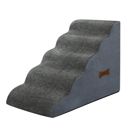 Pawz 5 Steps Pet Stairs Dog Ramp High Density Foam Grey-2029387208141705224