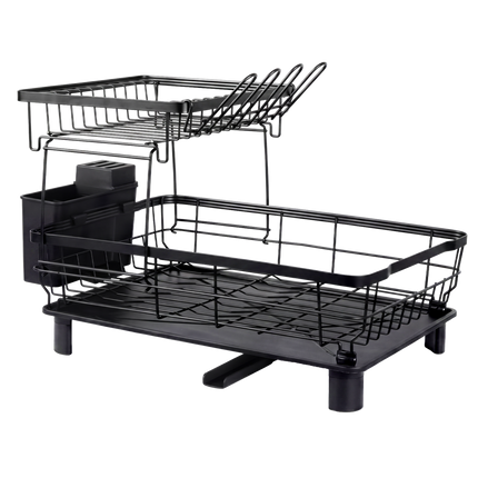 Toque 2 Tier Drying Rack Kitchen Organizer Storage Plate Drainer Cutlery Holder-2061251870420242440