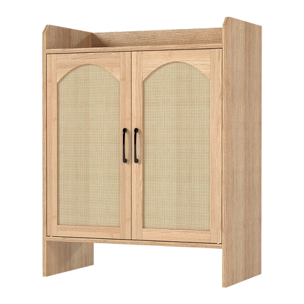 Levede 5 Tier Shoe Cabinet Wooden Double Door Storage Rack Organiser Entryway-2065254300241760265