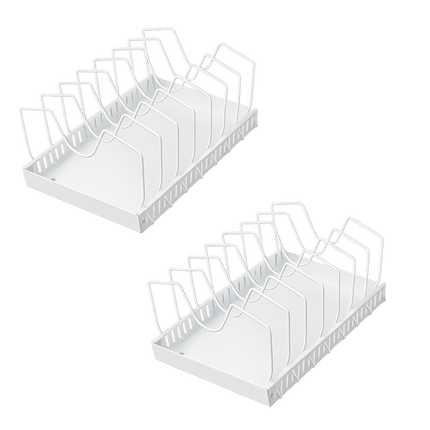 Toque Pots and Pans Organiser Saucepan Holder Storage Pull Out Rack Holder White-2065254301424553992