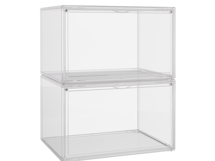 Stacked 2Pc Shoe Box Storage Display Stackable-1910112259397521416