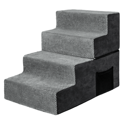 Pawz 4 Steps Pet Stairs Dog Ramp High Density Foam Grey-2006732767437656072