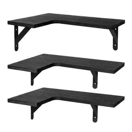 Levede Corner Floating Shelves 3Pcs L-Shaped Wall-Mounted Living Room Storage-2061251868692189192