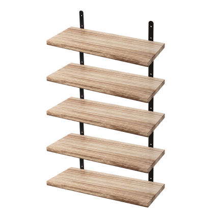 Levede Floating Wall Shelves 5Pcs Wood Wall Mounted Rustic Display Rack Bedroom-2050059023742537736