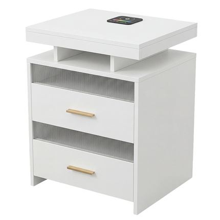 Levede Smart Bedside Table RGB Motion Sensor Charging Nightstand Bedroom Modern-2050056780293214216