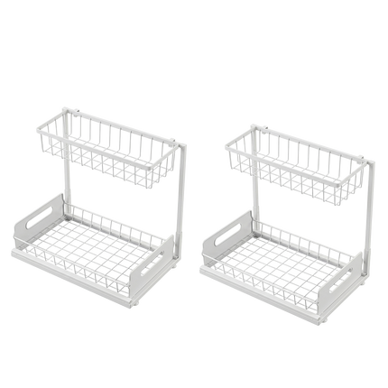 Toque 2x Under Sink Storage Rack Kitchen Cabinet Organiser 2-Tier Shelving Home-2050059015005802504