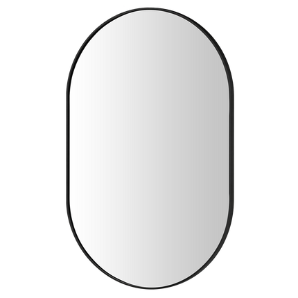 Yezi Oval Wall Mirror 70x50cm Black Frame Bathroom Wall Mounted Vanity Mirror-2050059009389629448