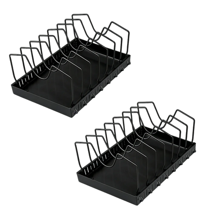 Toque Pots and Pans Organiser Saucepan Holder Storage Pull Out Rack Holder Black-2065254301101592584